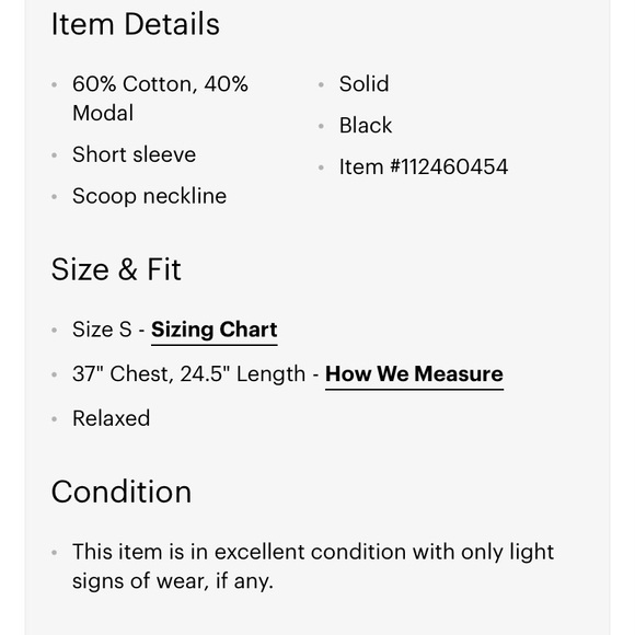 Vince Camuto Black Cap Sleeve Tee S - Picture 4 of 4